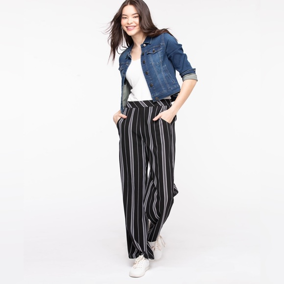 Ricki’s Palazzo Pants (Black/White Vertical Stripes) - Picture 1 of 7